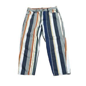 BDG Crop Jeans Colorful Stripes Women's Size 30 X 30, Straight Cropped